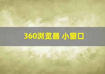 360浏览器 小窗口